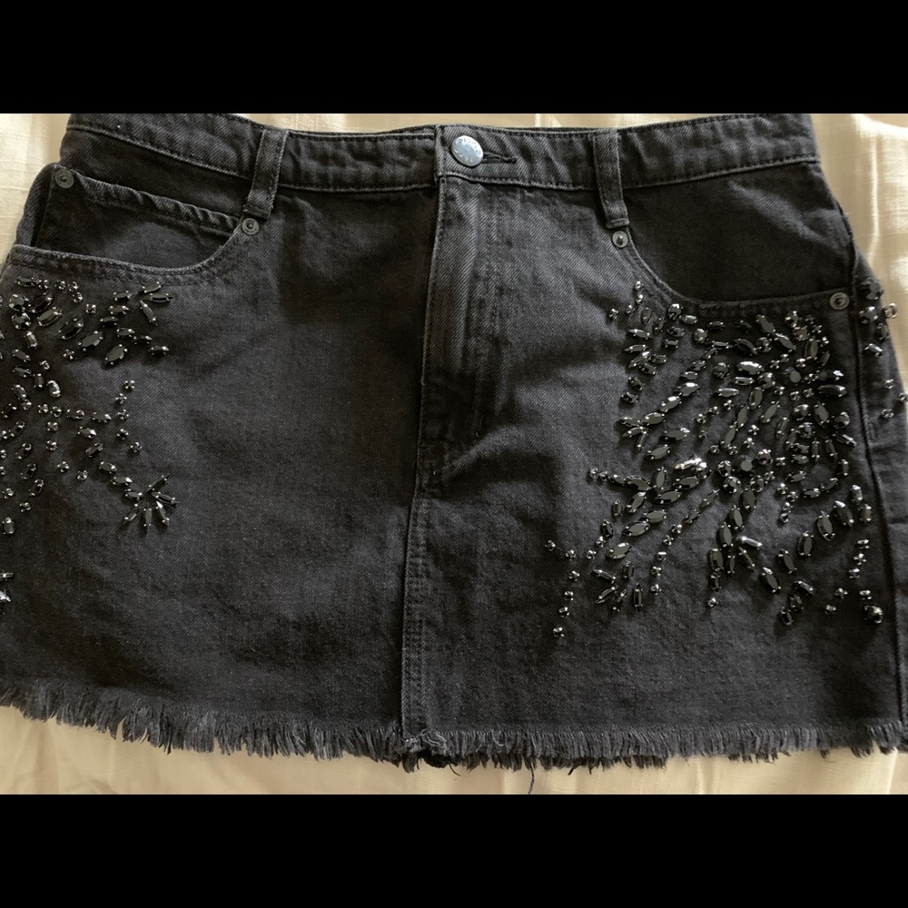 Ladies FreePeople black denim skirt